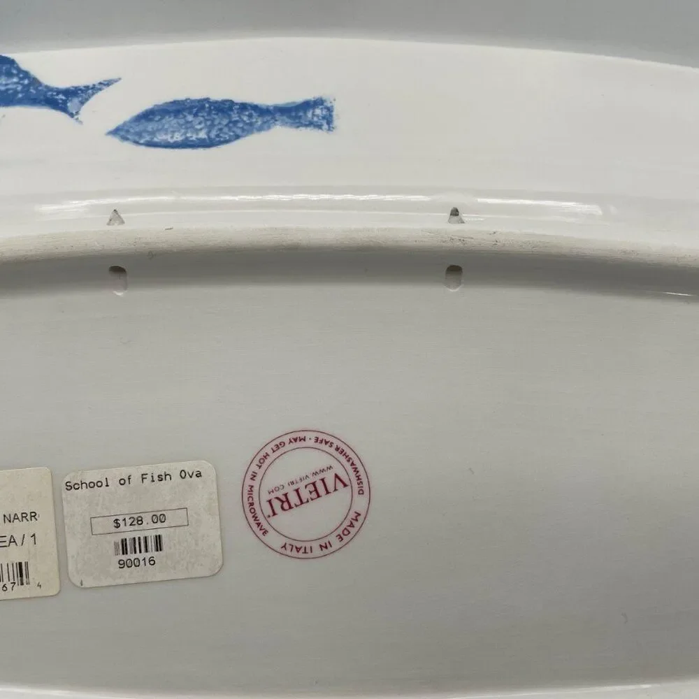 NEW Vietri Italy School of Fish Large Oval Serving Platter 22